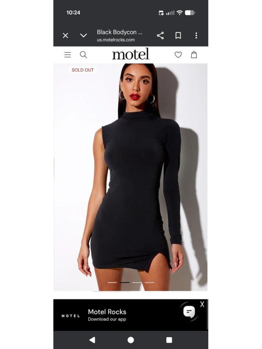 NWT Motel  Ludmilla Bodycon Dress in Polycrepe Black small